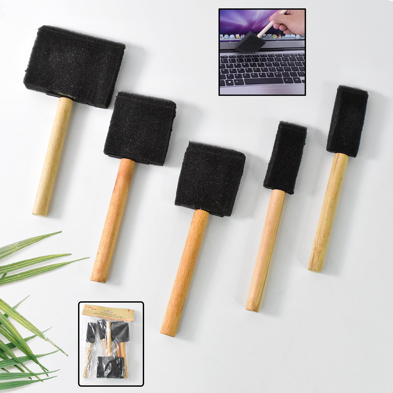 Multipurpose Sponge Brushes for Painting with Wooden Handles Multipurpose Sponge Brushes for Painting with Wooden Handles